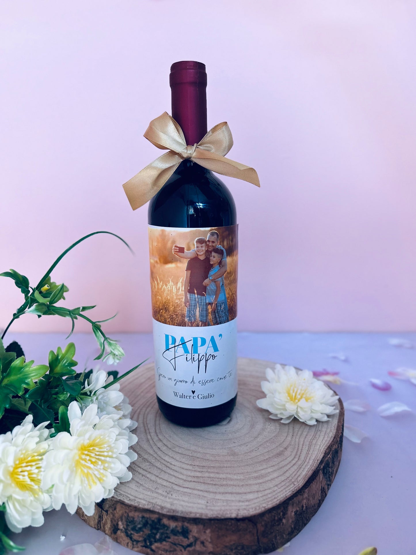 BOTTIGLIA DI VINO CON FOTO PER IL PAPA'