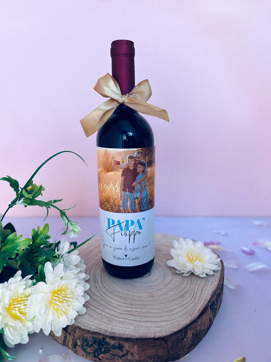 BOTTIGLIA DI VINO CON FOTO PER IL PAPA'
