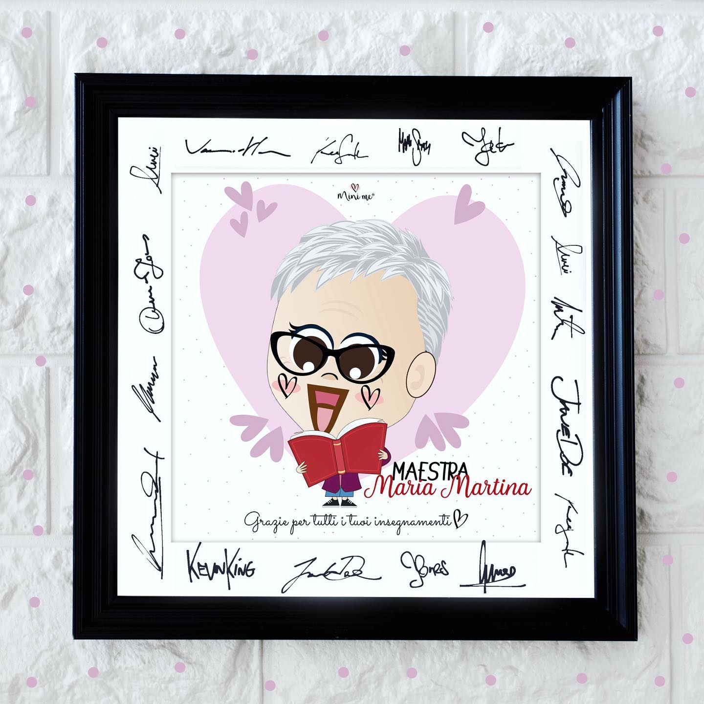 QUADRETTO MINI ME CON CORNICE QUADRATA- IDEA REGALO MAESTRA
