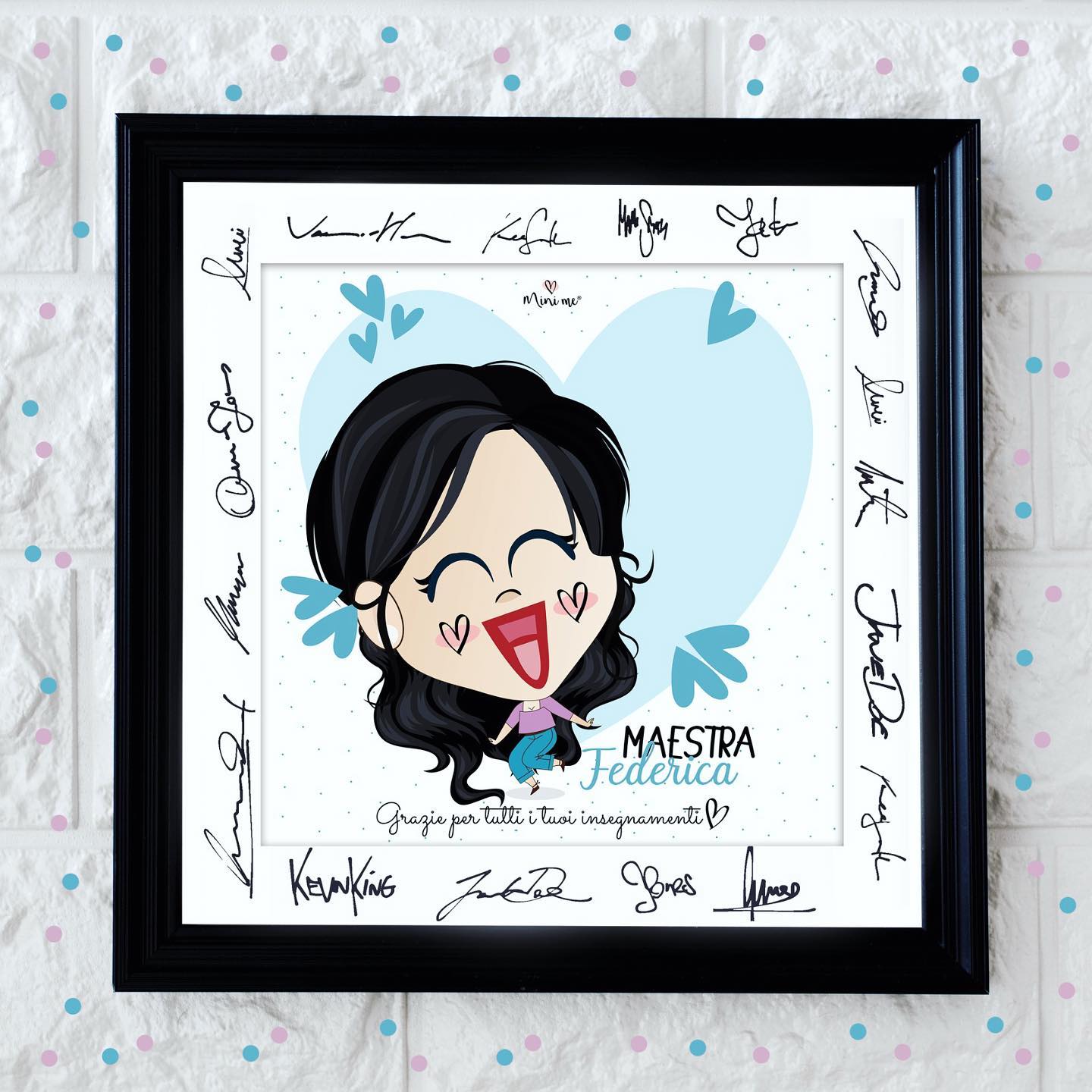 QUADRETTO MINI ME CON CORNICE QUADRATA- IDEA REGALO MAESTRA