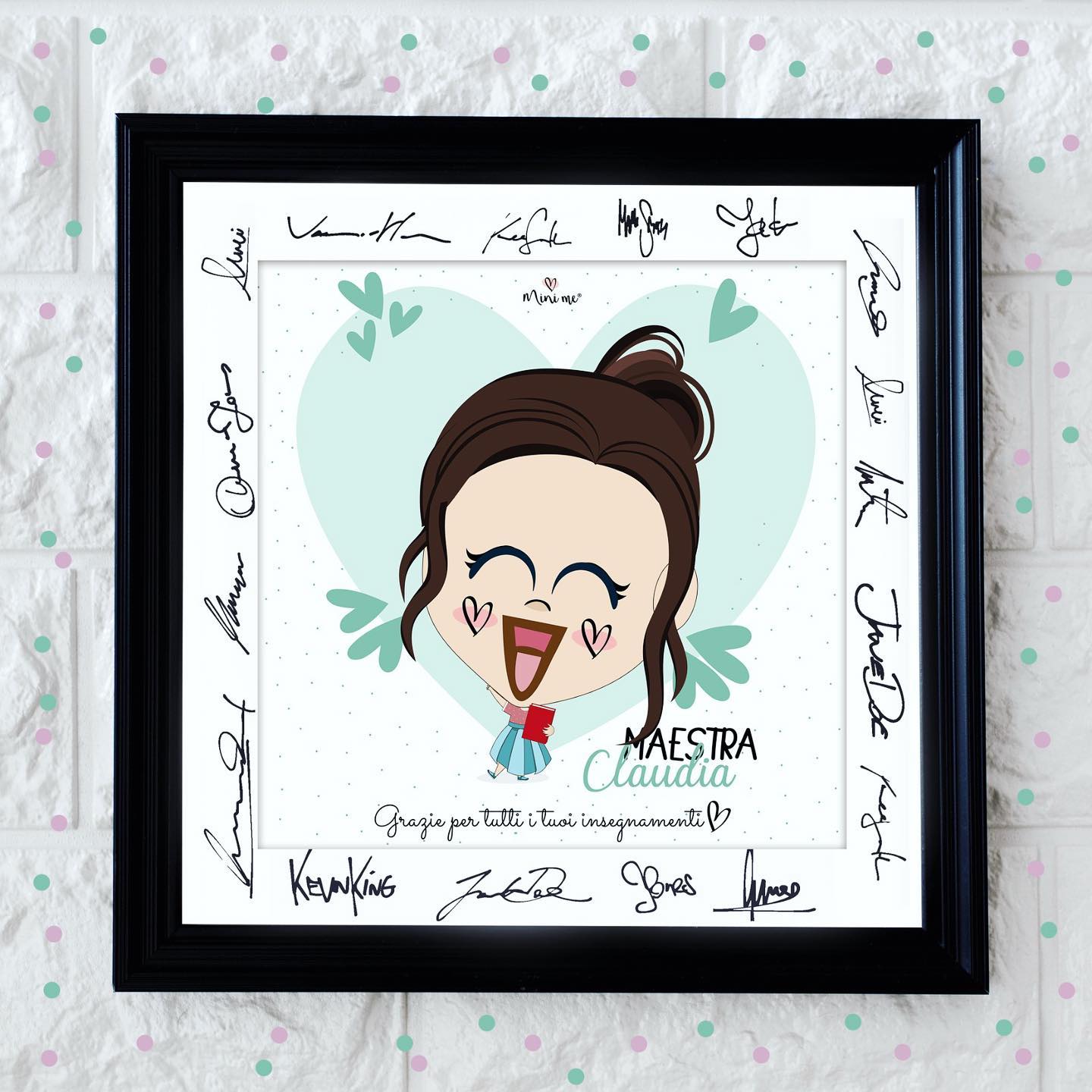 QUADRETTO MINI ME CON CORNICE QUADRATA- IDEA REGALO MAESTRA
