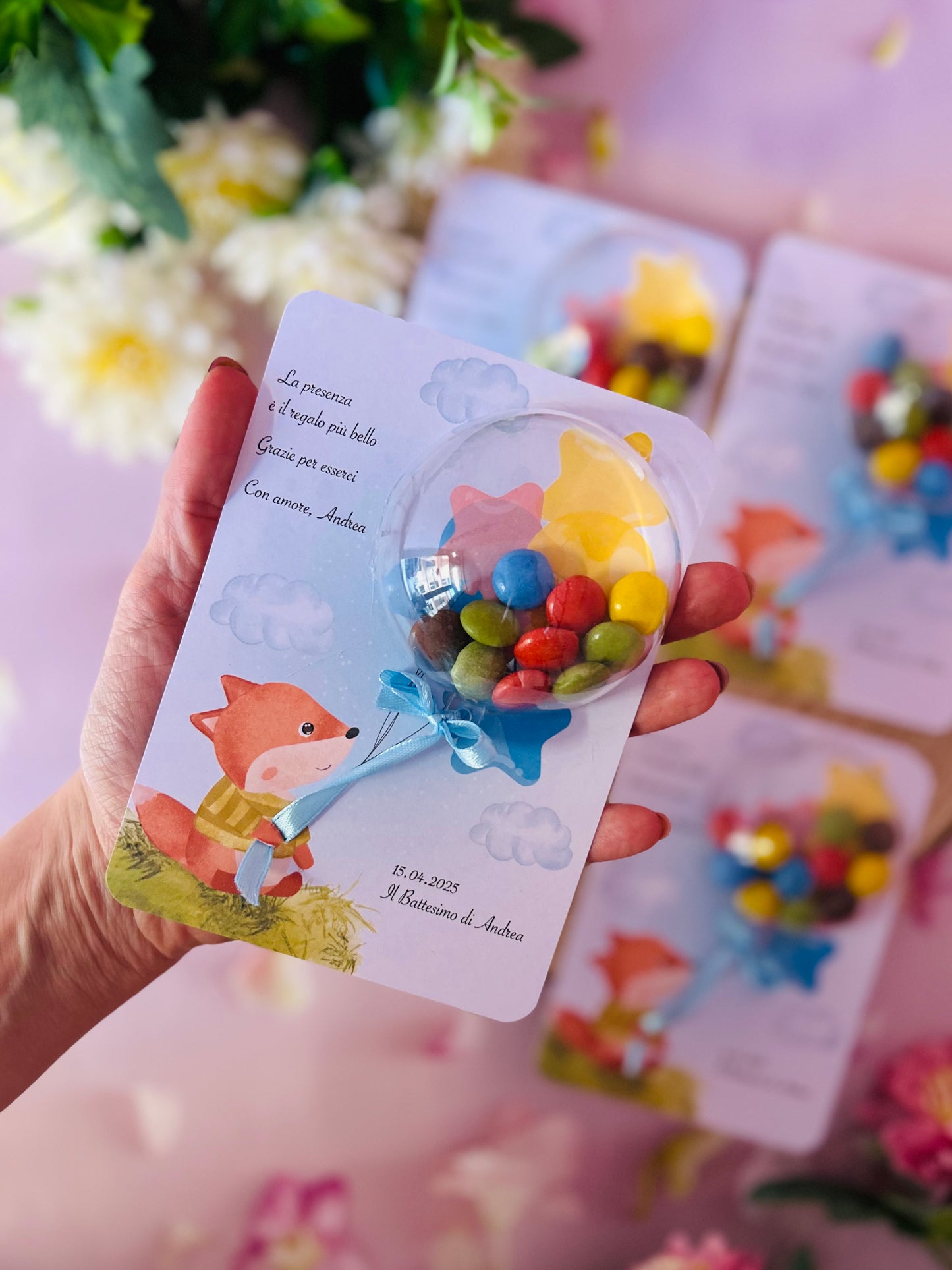 CARTONCINI PALLONCINI SMARTIES - SET 10 PEZZI