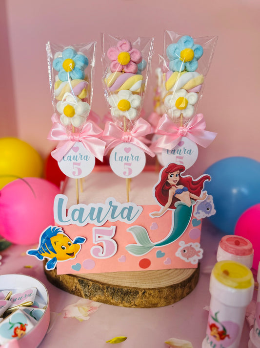 SPIEDINI DI MARSHMALLOW CON BASE PERSONALIZZATA