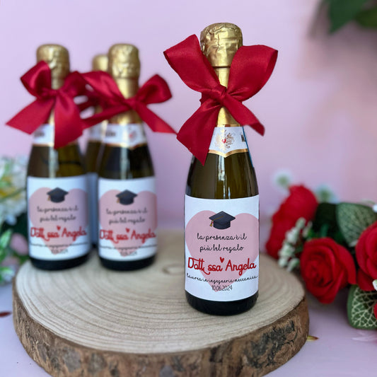 MINI BOTTIGLIETTE DI PROSECCO PERSONALIZZATE- LAUREA - SET 10 PEZZI