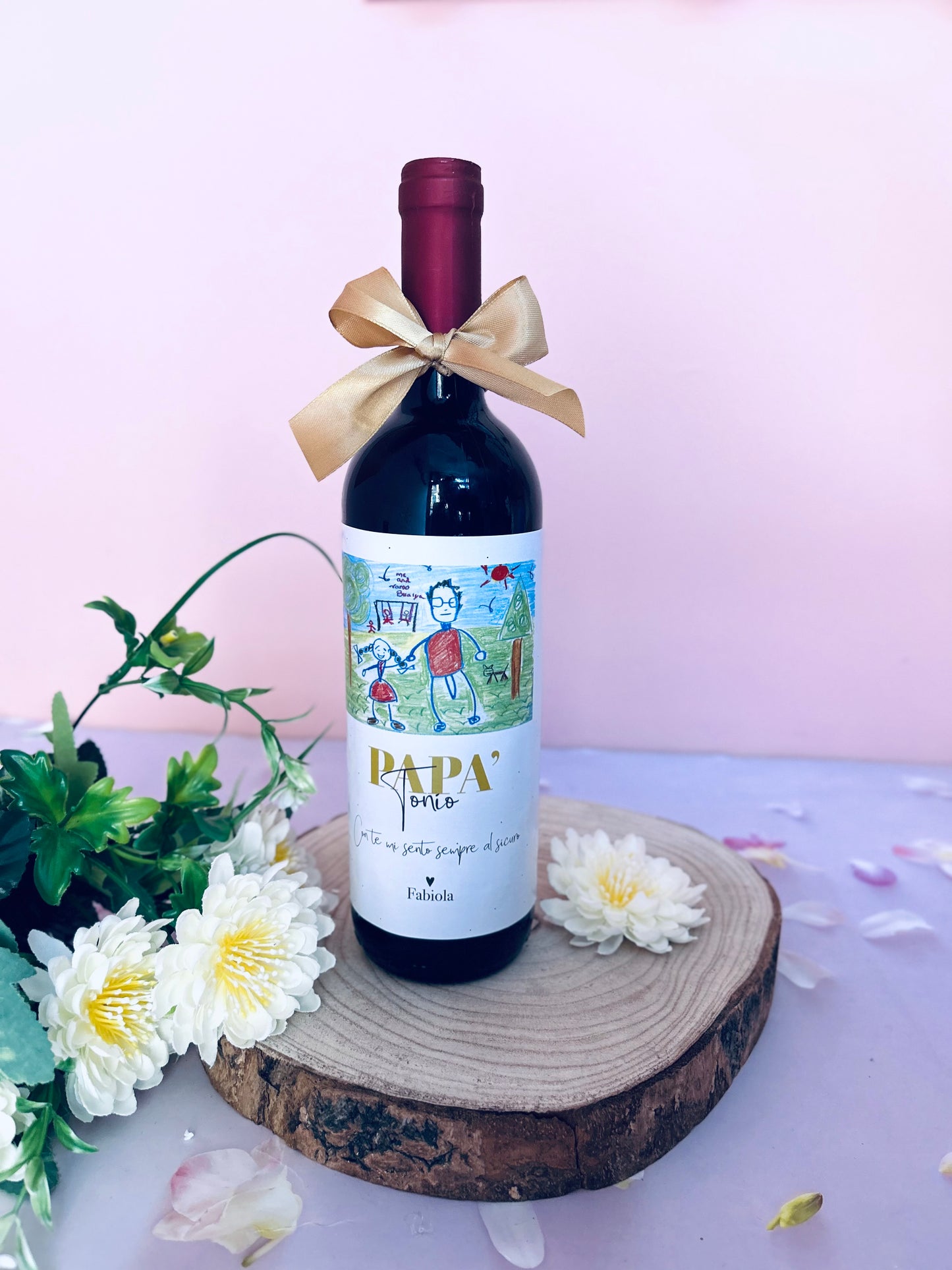 BOTTIGLIA DI VINO CON DISEGNO