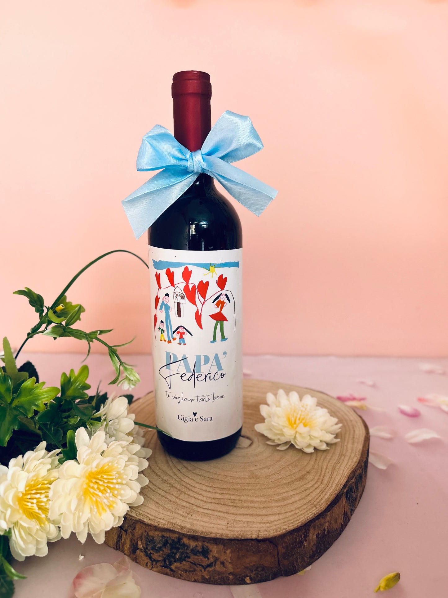 BOTTIGLIA DI VINO CON DISEGNO