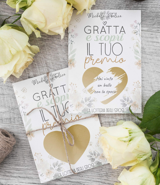 CARTONCINI "LA LOTTERIA DEGLI SPOSI" - SET 20 PEZZI