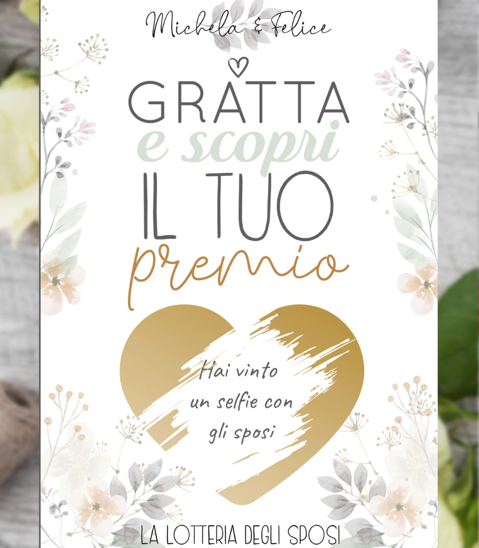 CARTONCINI "LA LOTTERIA DEGLI SPOSI" - SET 20 PEZZI