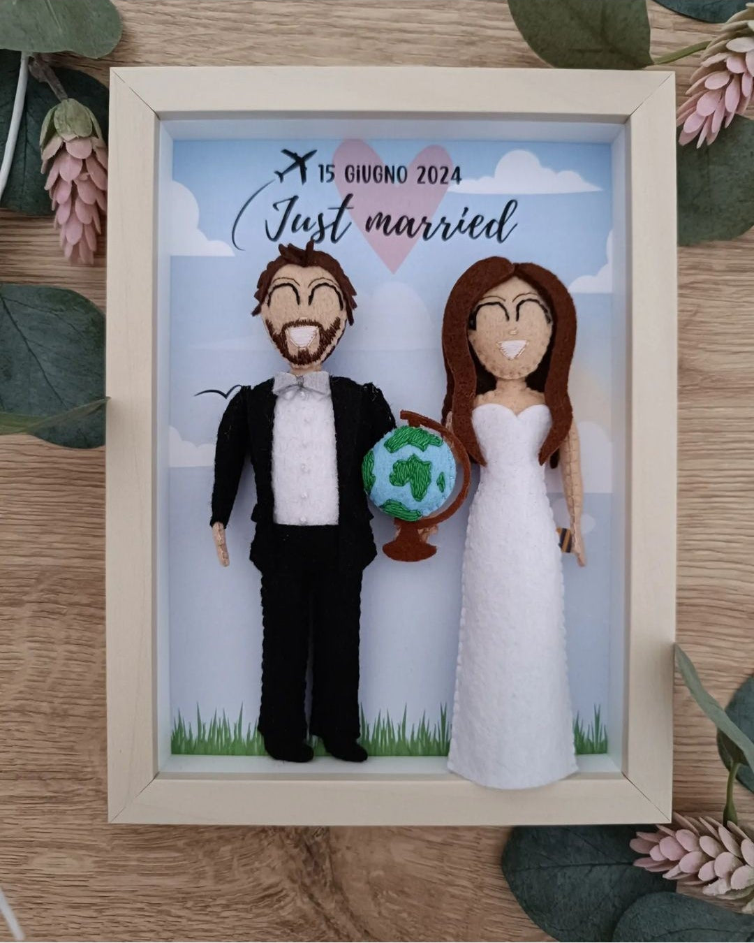 QUADRETTO DI COPPIA IN FELTRO