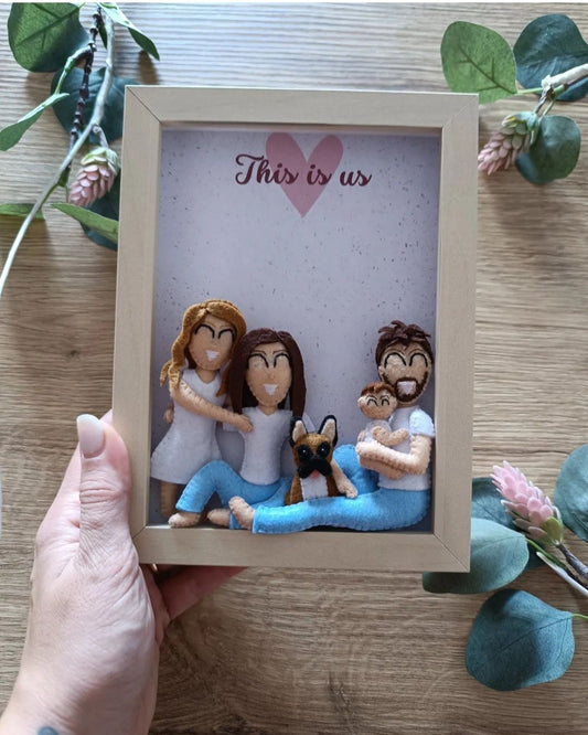 QUADRETTO FAMIGLIA IN FELTRO