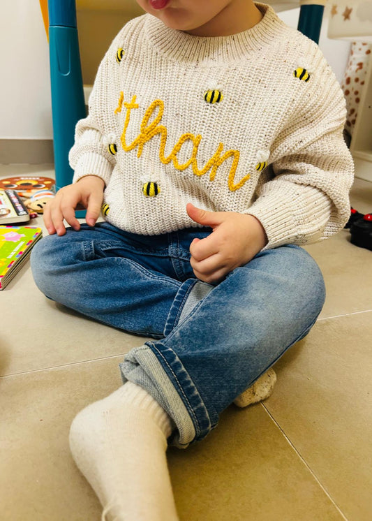 MAGLIONCINO RICAMATO A MANO CON IL NOME KIDS (4-6 anni)