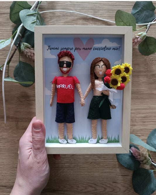 QUADRETTO DI COPPIA IN FELTRO