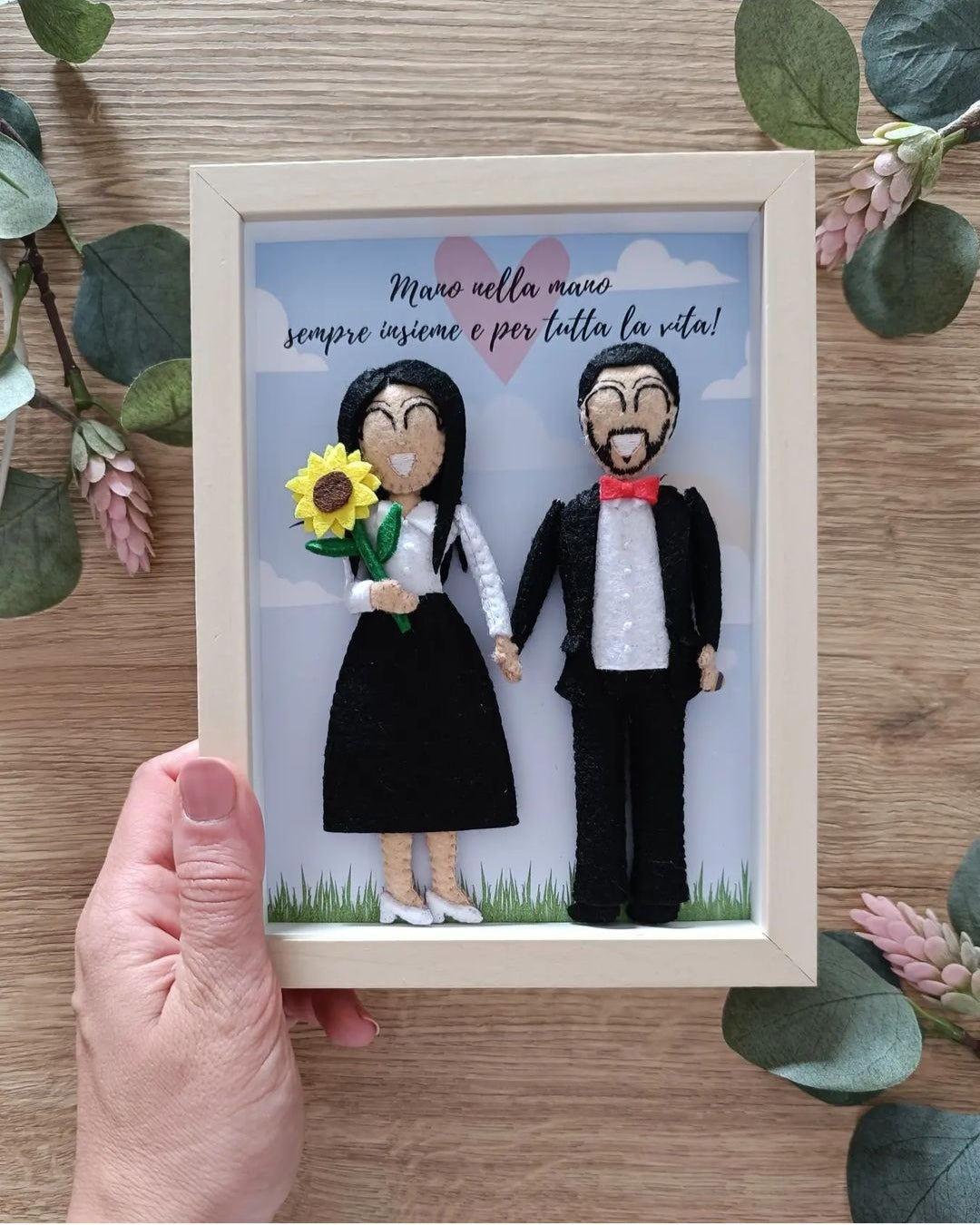 QUADRETTO DI COPPIA IN FELTRO