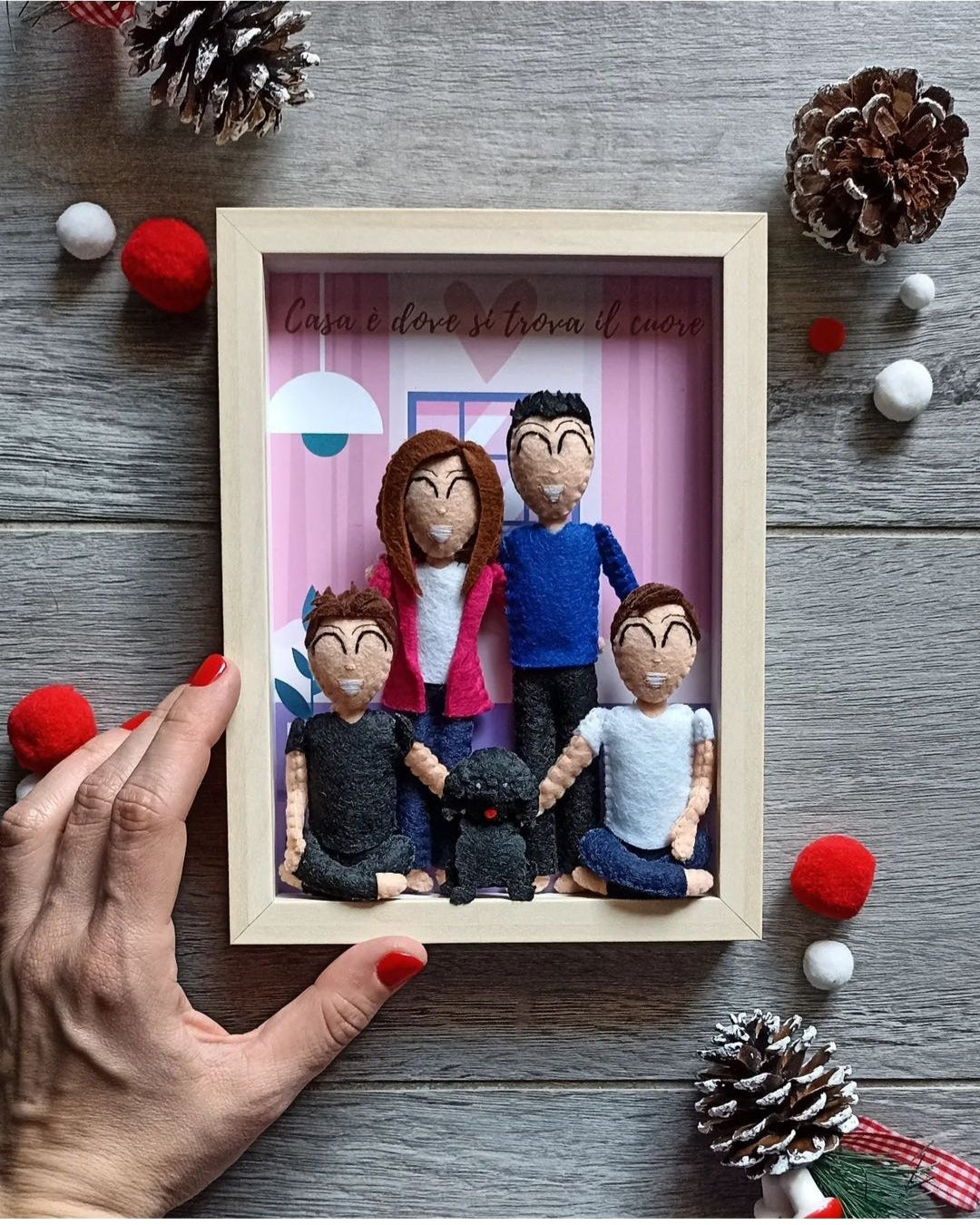 QUADRETTO FAMIGLIA IN FELTRO