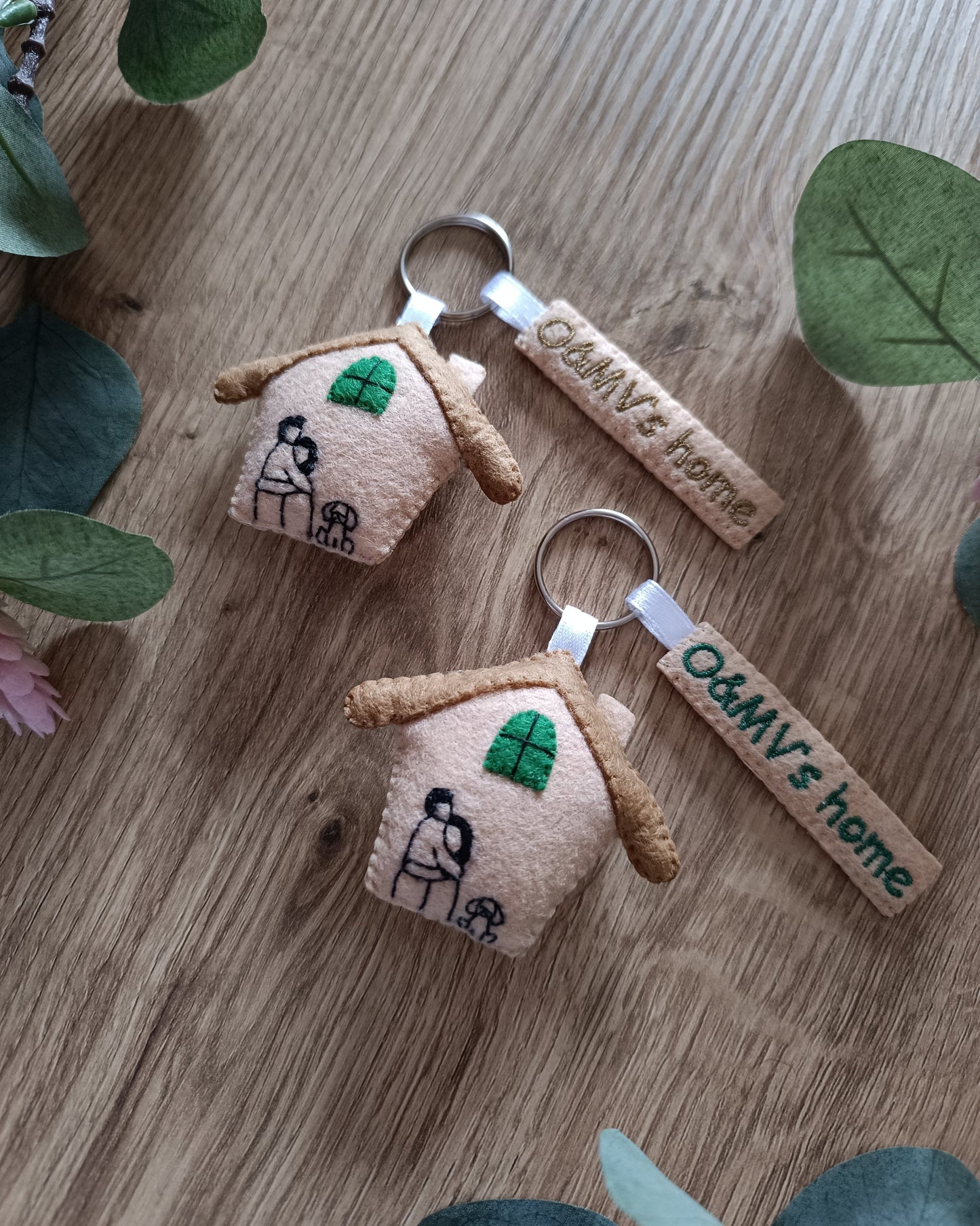 PORTACHIAVI CASETTE CON RICAMO A MANO